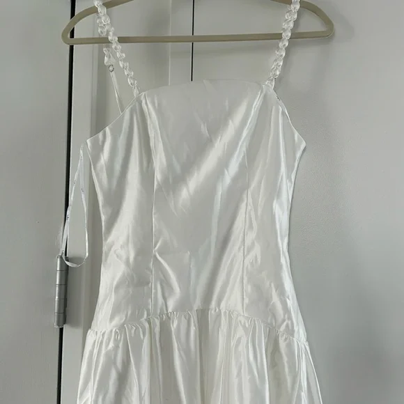 Lulus Modern Adoration White Satin Backless Lace-Up Maxi Dress - Picture 4 of 9